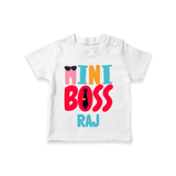 Upgrade Your Boys Wardrobe With Our "Mini Boss" Casual T-Shirts - WHITE - 0 - 5 Months Old (Chest 17")