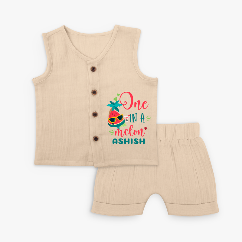 Let Your Kids Personality Shine With Our Collection of "One in a Melon" Customized Jabla set - CREAM - 0 - 3 Months Old (Chest 9.8")