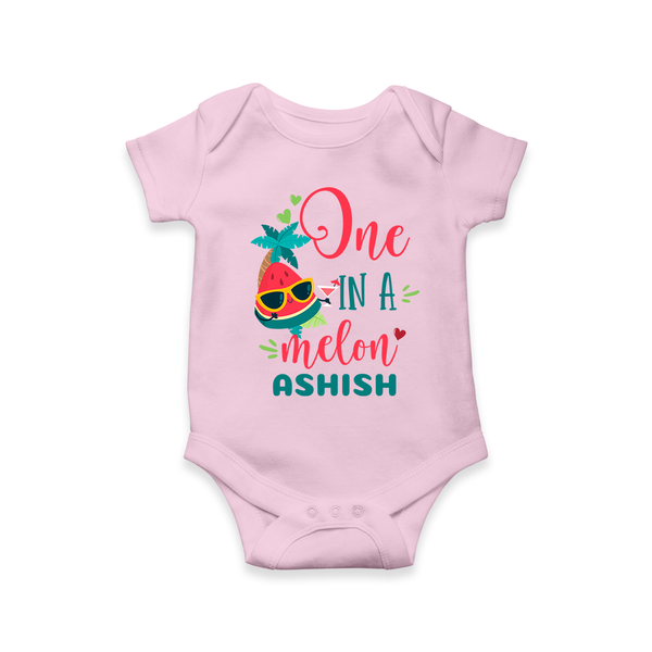 Let Your Kids Personality Shine With Our Collection of "One in a Melon" Customized Romper - BABY PINK - 0 - 3 Months Old (Chest 16")