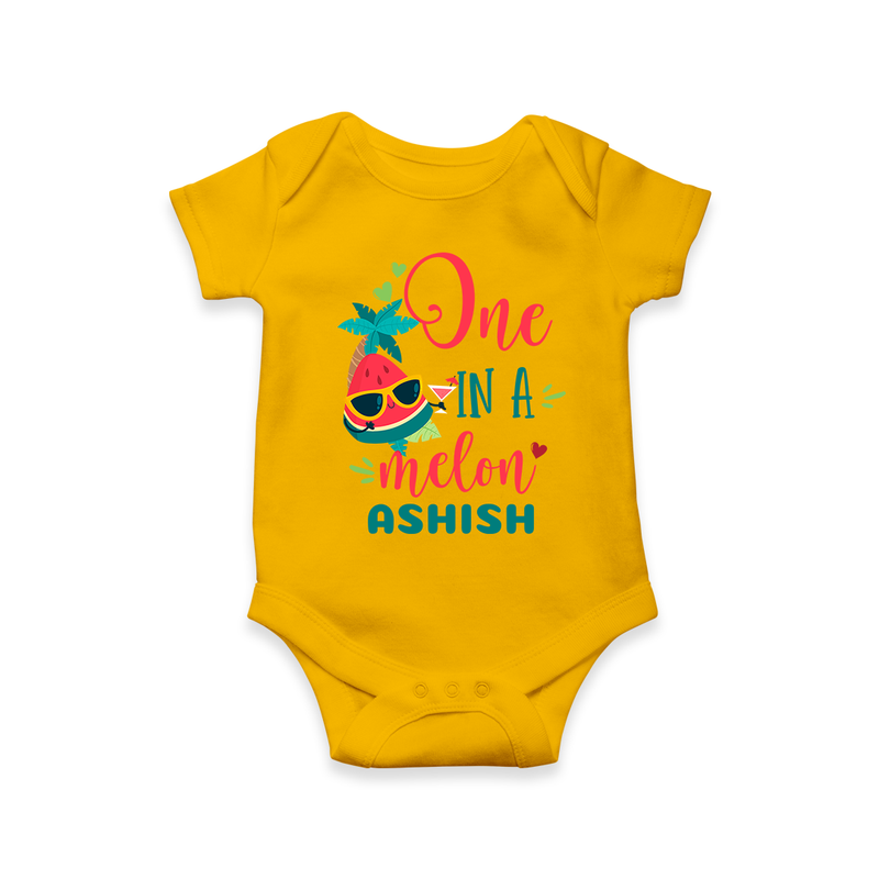 Let Your Kids Personality Shine With Our Collection of "One in a Melon" Customized Romper - CHROME YELLOW - 0 - 3 Months Old (Chest 16")