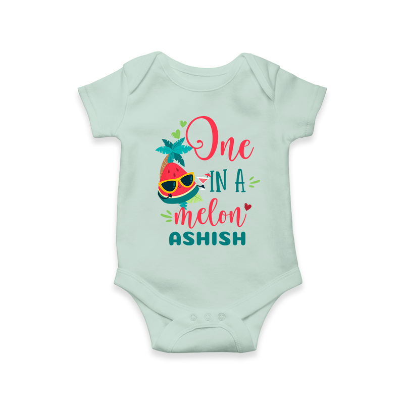 Let Your Kids Personality Shine With Our Collection of "One in a Melon" Customized Romper - MINT GREEN - 0 - 3 Months Old (Chest 16")