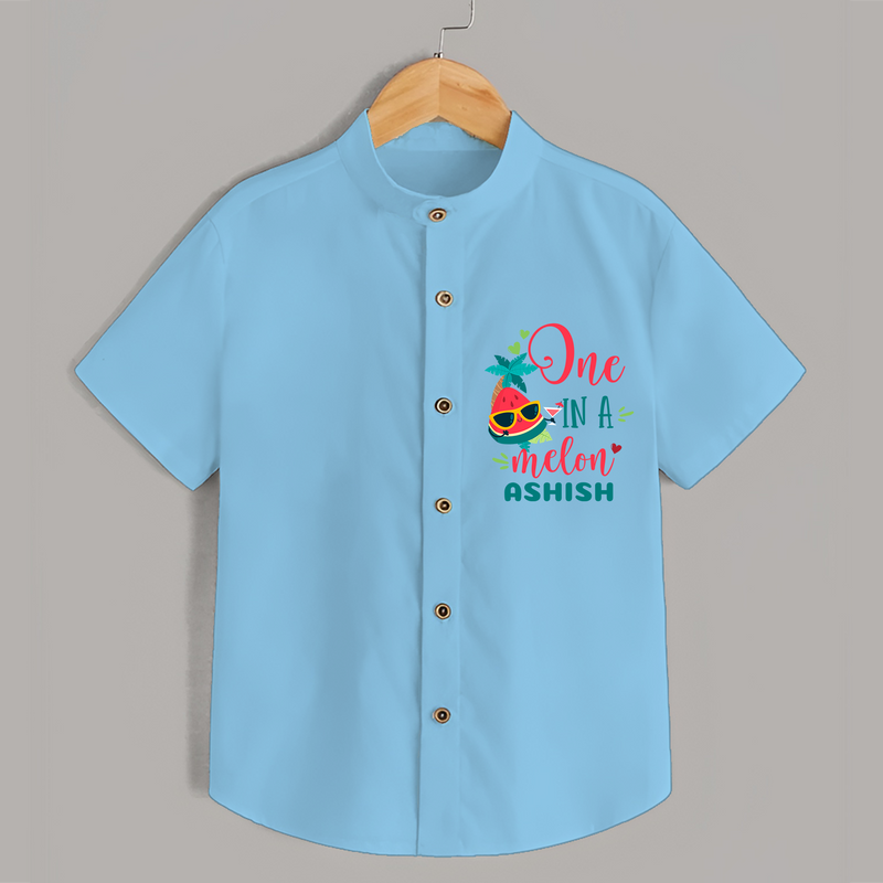 Let Your Kids Personality Shine With Our Collection of "One in a Melon" Casual Shirts - SKY BLUE - 0 - 6 Months Old (Chest 21")