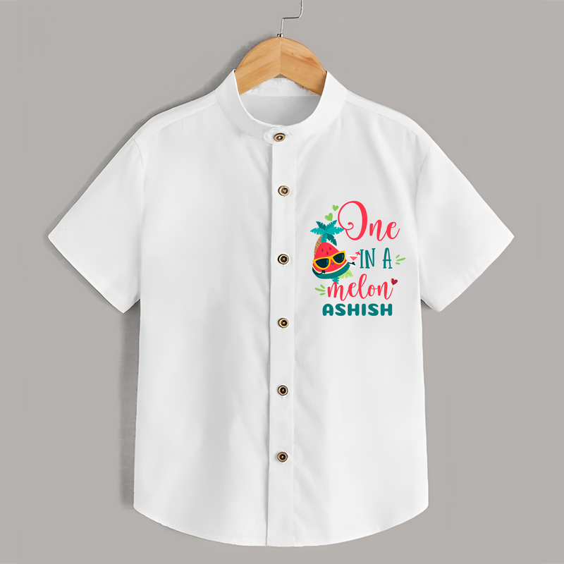 Let Your Kids Personality Shine With Our Collection of "One in a Melon" Casual Shirts - WHITE - 0 - 6 Months Old (Chest 21")