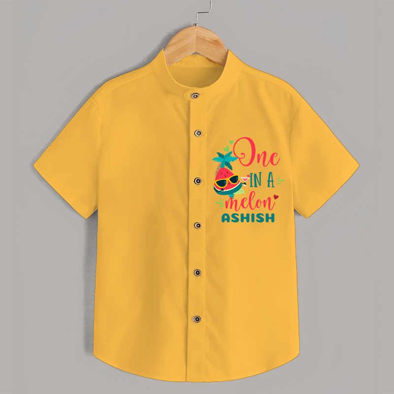 Let Your Kids Personality Shine With Our Collection of "One in a Melon" Casual Shirts - YELLOW - 0 - 6 Months Old (Chest 21")