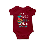 Let Your Kids Personality Shine With Our Collection of "One in a Melon" Customized Romper - MAROON - 0 - 3 Months Old (Chest 16")