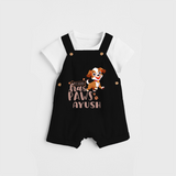 Elevate Your Sons Casual Wardrobe With Our "My Hero Has Paws" Customized Dungaree set - BLACK - 0 - 5 Months Old (Chest 18")