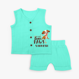 Elevate Your Sons Casual Wardrobe With Our "My Hero Has Paws" Customized Jabla set - AQUA GREEN - 0 - 3 Months Old (Chest 9.8")