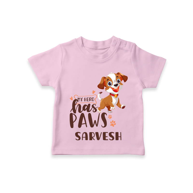 Elevate Your Sons Casual Wardrobe With Our "My Hero Has Paws" T-Shirts - PINK - 0 - 5 Months Old (Chest 17")