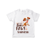 Elevate Your Sons Casual Wardrobe With Our "My Hero Has Paws" T-Shirts - WHITE - 0 - 5 Months Old (Chest 17")