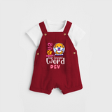 Let Your Kids Personality Shine With Our Collection of "Love is a Four Legged Word" Customized Dungaree set - RED - 0 - 5 Months Old (Chest 18")