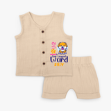 Let Your Kids Personality Shine With Our Collection of "Love is a Four Legged Word" Customized Jabla set - CREAM - 0 - 3 Months Old (Chest 9.8")