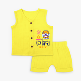 Let Your Kids Personality Shine With Our Collection of "Love is a Four Legged Word" Customized Jabla set - YELLOW - 0 - 3 Months Old (Chest 9.8")