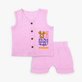 Keep it Playful And Stylish With Our Range of "Dogs Are My Favorite People" Customized Jabla set - LAVENDER ROSE - 0 - 3 Months Old (Chest 9.8")