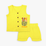 Keep it Playful And Stylish With Our Range of "Dogs Are My Favorite People" Customized Jabla set - YELLOW - 0 - 3 Months Old (Chest 9.8")