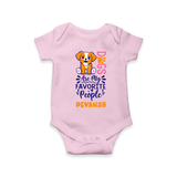 Keep it Playful And Stylish With Our Range of "Dogs Are My Favorite People" Customized Romper - BABY PINK - 0 - 3 Months Old (Chest 16")