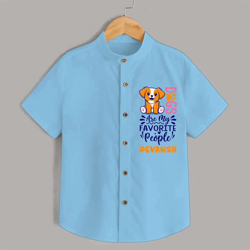 Keep it Playful And Stylish With Our Range of" Dogs Are My Favorite People" Shirts - SKY BLUE - 0 - 6 Months Old (Chest 21")