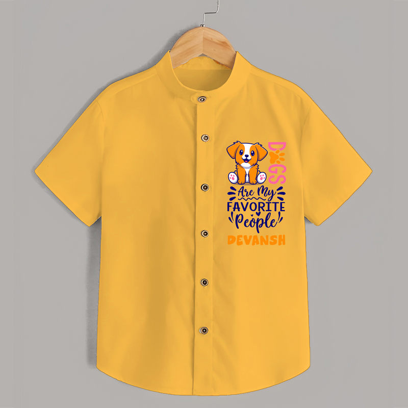 Keep it Playful And Stylish With Our Range of" Dogs Are My Favorite People" Shirts - YELLOW - 0 - 6 Months Old (Chest 21")