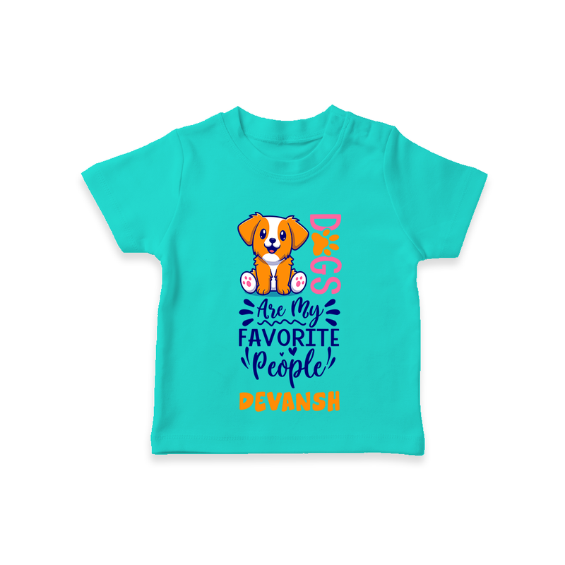 Keep it Playful And Stylish With Our Range of "Dogs Are My Favorite People" T-Shirts - TEAL - 0 - 5 Months Old (Chest 17")