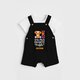 Keep it Playful And Stylish With Our Range of "Dogs Are My Favorite People" Customized Dungaree set - BLACK - 0 - 5 Months Old (Chest 18")