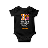 Keep it Playful And Stylish With Our Range of "Dogs Are My Favorite People" Customized Romper - BLACK - 0 - 3 Months Old (Chest 16")