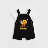 Transform Your Boys Look With The Addition of Our "Chatterbox " Customized Dungaree set - BLACK - 0 - 5 Months Old (Chest 18")