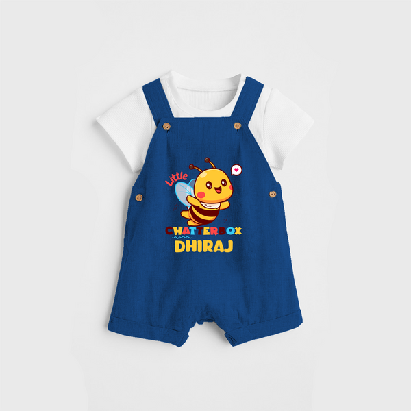 Transform Your Boys Look With The Addition of Our "Chatterbox " Customized Dungaree set - COBALT BLUE - 0 - 5 Months Old (Chest 18")