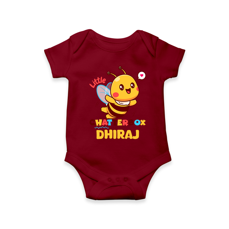 Transform Your Boys Look With The Addition of Our "Chatterbox " Fashionable Casual Romper - MAROON - 0 - 3 Months Old (Chest 16")