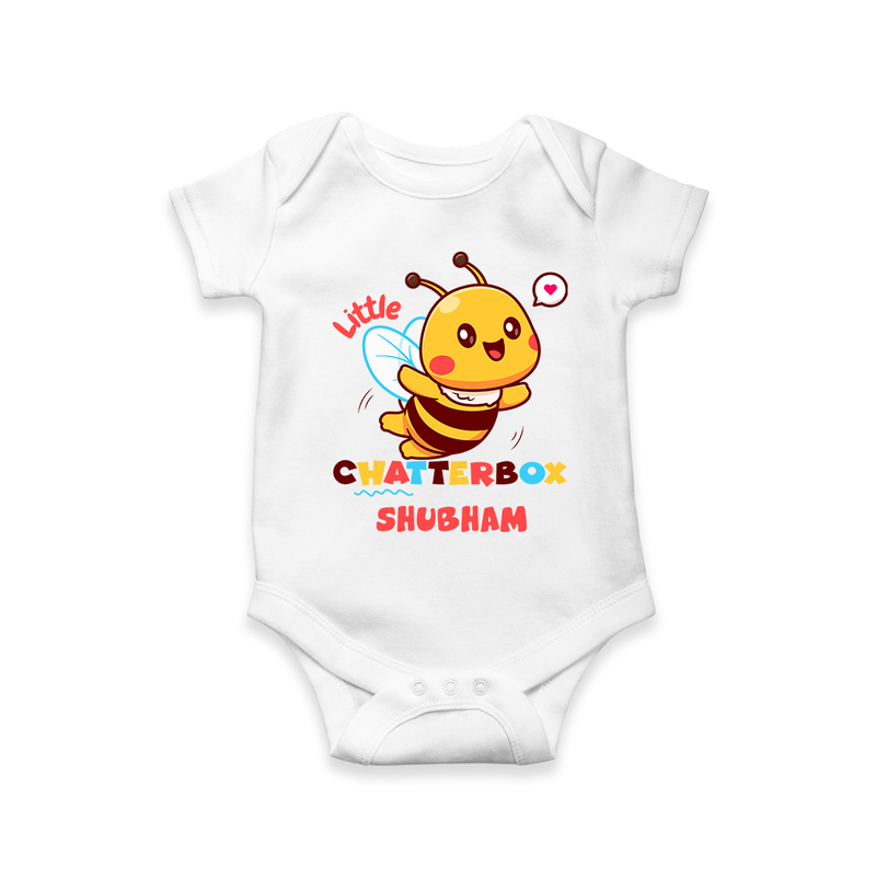 Transform Your Boys Look With The Addition of Our "Chatterbox " Fashionable Casual Romper - WHITE - 0 - 3 Months Old (Chest 16")