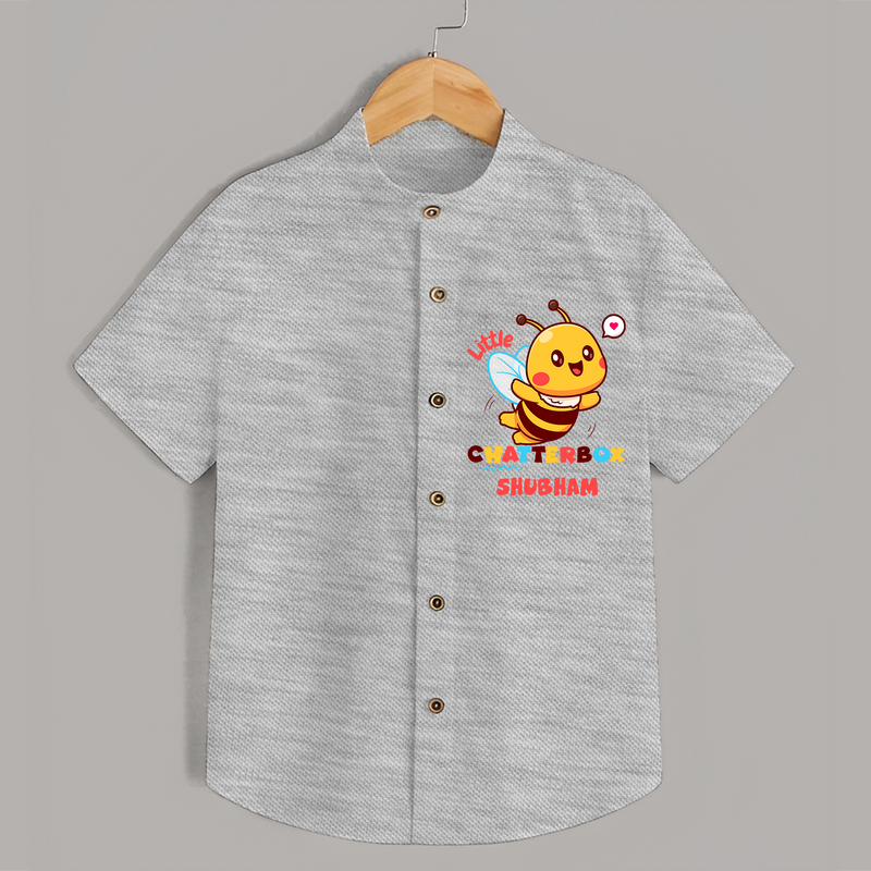 Transform Your Boys Look With The Addition of Our "Chatterbox " Fashionable Casual Shirts - GREY MELANGE - 0 - 6 Months Old (Chest 21")