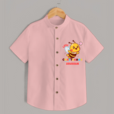 Transform Your Boys Look With The Addition of Our "Chatterbox " Fashionable Casual Shirts - PEACH - 0 - 6 Months Old (Chest 21")