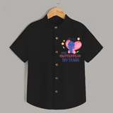 Keep Them Looking Cool And Comfortable With "Social Butterfly" Themed Casual Shirt - BLACK - 0 - 6 Months Old (Chest 21")