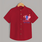 Keep Them Looking Cool And Comfortable With "Social Butterfly" Themed Casual Shirt - RED - 0 - 6 Months Old (Chest 21")