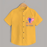 Keep Them Looking Cool And Comfortable With "Social Butterfly" Themed Casual Shirt - YELLOW - 0 - 6 Months Old (Chest 21")