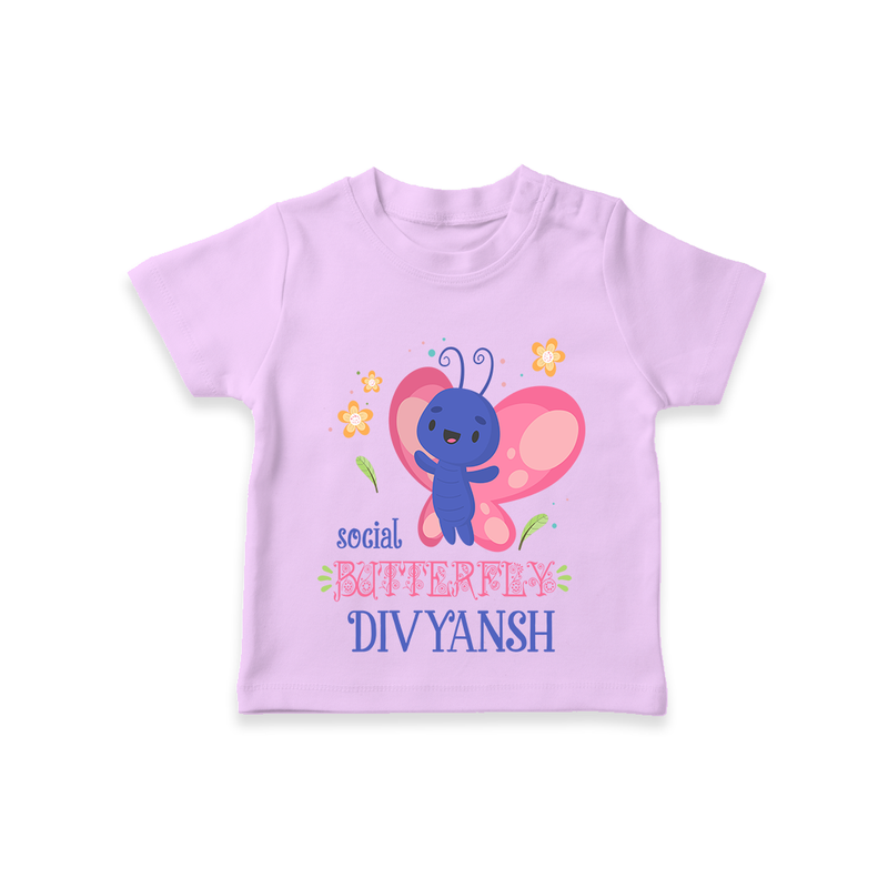 Keep Them Looking Cool And Comfortable With "Social Butterfly" Themed Casual T-Shirts - LILAC - 0 - 5 Months Old (Chest 17")