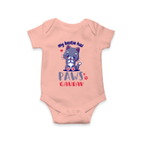 Keep Them Looking Cool And Comfortable With "My Bestie Has Paws" Trendy Customized Romper - PEACH - 0 - 3 Months Old (Chest 16")