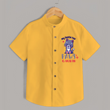 Keep Them Looking Cool And Comfortable With "My Bestie Has Paws" Trendy Casual Shirts. - YELLOW - 0 - 6 Months Old (Chest 21")