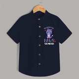 Keep Them Looking Cool And Comfortable With "My Bestie Has Paws" Trendy Casual Shirts. - NAVY BLUE - 0 - 6 Months Old (Chest 21")