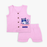 Make Dressing Up Fun And Enjoyable With "Meowsome"  Themed Customized Jabla set - LAVENDER ROSE - 0 - 3 Months Old (Chest 9.8")