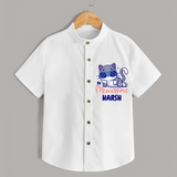 Make Dressing Up Fun And Enjoyable With "Meowsome"  Themed Casual Shirt - WHITE - 0 - 6 Months Old (Chest 21")