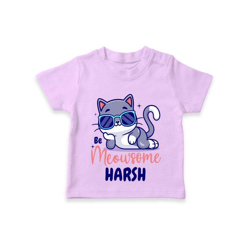 Make Dressing Up Fun And Enjoyable With "Meowsome"  Themed Casual T-Shirts - LILAC - 0 - 5 Months Old (Chest 17")