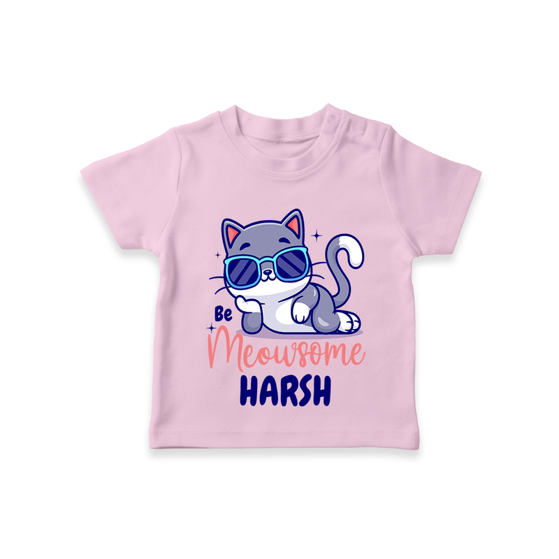 Make Dressing Up Fun And Enjoyable With "Meowsome"  Themed Casual T-Shirts - PINK - 0 - 5 Months Old (Chest 17")