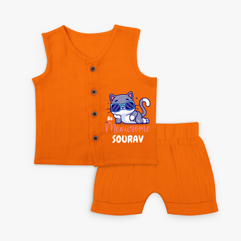 Make Dressing Up Fun And Enjoyable With "Meowsome"  Themed Customized Jabla set - HALLOWEEN - 0 - 3 Months Old (Chest 9.8")