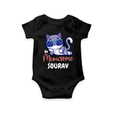 Make Dressing Up Fun And Enjoyable With "Meowsome"  Themed Customized Romper - BLACK - 0 - 3 Months Old (Chest 16")