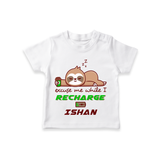 Make Sure Your Son is Always Dressed Appropriately With Our " Excuse Me While I Recharge" Casual T-Shirts - WHITE - 0 - 5 Months Old (Chest 17")