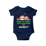 Make Sure Your Son is Always Dressed Appropriately With Our " Excuse Me While I Recharge" Customized Romper - NAVY BLUE - 0 - 3 Months Old (Chest 16")