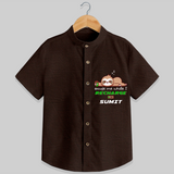 Make Sure Your Son is Always Dressed Appropriately With Our " Excuse Me While I Recharge" Casual Shirts - CHOCOLATE BROWN - 0 - 6 Months Old (Chest 21")