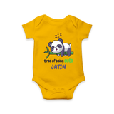 Refresh Your Sons Wardrobe With "Tired Of Being Cute " Customized Romper - CHROME YELLOW - 0 - 3 Months Old (Chest 16")