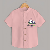 Refresh Your Sons Wardrobe With "Tired Of Being Cute " Casual Shirts. - PEACH - 0 - 6 Months Old (Chest 21")