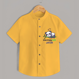 Refresh Your Sons Wardrobe With "Tired Of Being Cute " Casual Shirts. - YELLOW - 0 - 6 Months Old (Chest 21")