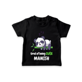 Refresh Your Sons Wardrobe With "Tired Of Being Cute " Casual T-Shirts - BLACK - 0 - 5 Months Old (Chest 17")